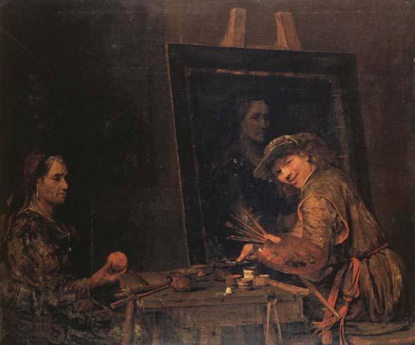 Arent De Gelder Self-Portrait Painting an Old Woman Spain oil painting art